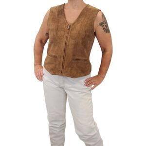 Suede Rib Knit Vest Vtg